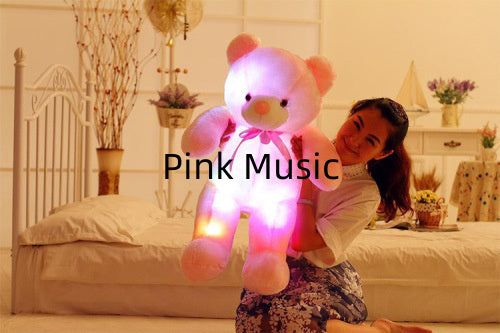 Creative Light Up LED Teddy Bear Stuffed Animals Plush Toy Colorful Glowing Christmas Gift For Kids Pillow