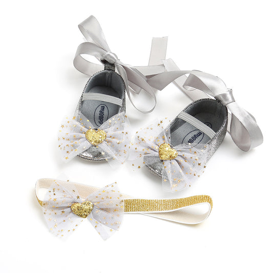 Cute butterfly baby gift box with baby shoes princess shoes headdress Crown