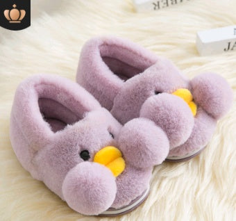 Winter cute cartoon kids cotton shoes for men and women baby shoes small yellow duck cotton slippers children