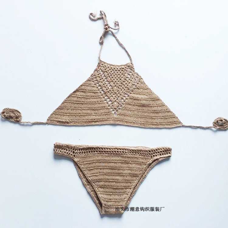 Europe explosion hook hand woven suit sexy bikinis beach bikinis bra swim suit