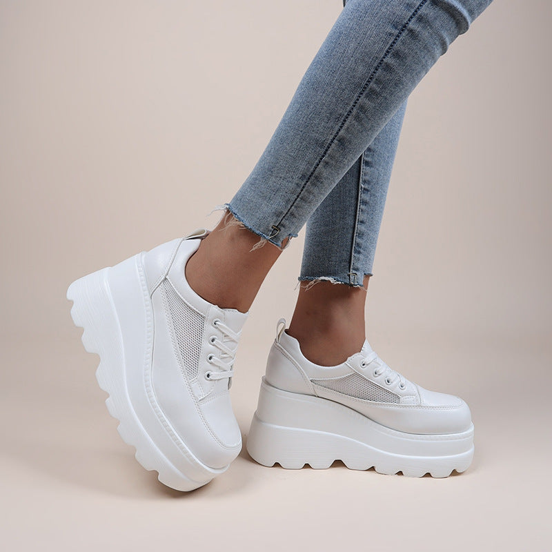 Women's Fashion Lace-up Thick Bottom Casual Daddy Shoes