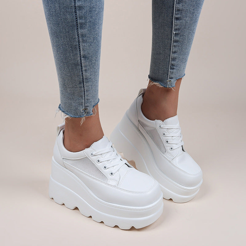 Women's Fashion Lace-up Thick Bottom Casual Daddy Shoes